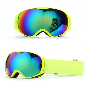 Kids Ski Goggles Dual Layer Anti Fog Otg Uv400 Windproof Lens 1005009617334736-Black red lens