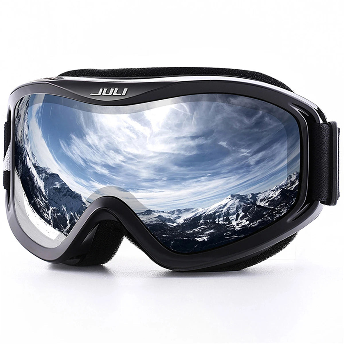 Kids Ski Goggles With Anti Fog Uv400 Lens And Flexible Frame 1005003217537497-D1 Black Red Kids
