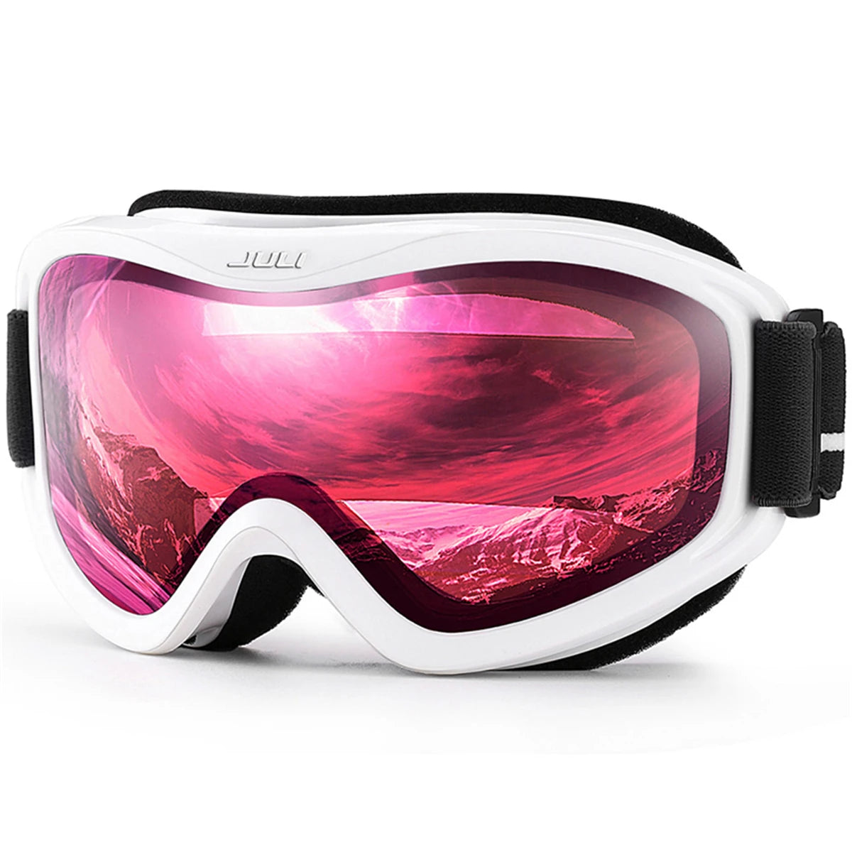 Kids Ski Goggles With Anti Fog Uv400 Lens And Flexible Frame 1005003217537497-D1 Black Red Kids