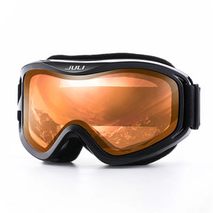 Kids Ski Goggles With Anti Fog Uv400 Lens And Flexible Frame 1005003217537497-D1 Black Red Kids