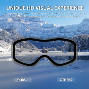 Kids Ski Goggles With Anti Fog Uv400 Lens And Flexible Frame 1005003217537497-D1 Black Red Kids