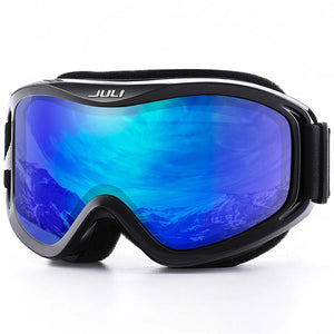 Kids Ski Goggles With Anti Fog Uv400 Lens And Flexible Frame 1005003217537497-D1 Black Red Kids