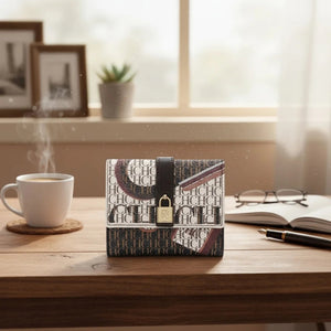 Letter Print Pu Wallet For Women, Valentines Gifts For Her 1005007885111384-CA10-DP-COFFEE