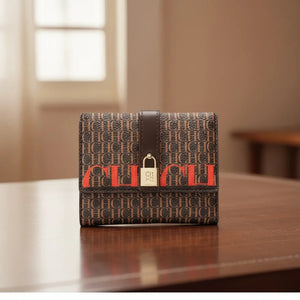 Letter Print Pu Wallet For Women, Valentines Gifts For Her 1005007885111384-CA10-DP-COFFEE