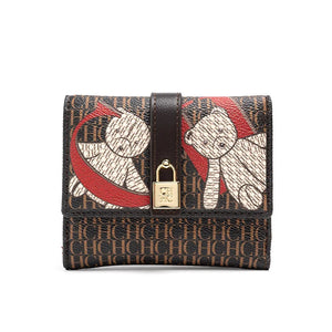 Letter Print Pu Wallet For Women, Valentines Gifts For Her 1005007885111384-CA10-DP-COFFEE