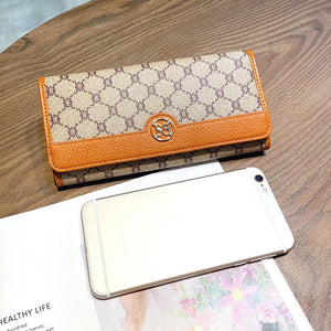 Long Cowhide Leather Clutch Wallet With Valentines Gifts For Her Style 1005005549593158-Blue