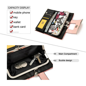 Long Floral Pu Wallet With Hasp, Valentines Gifts For Her 1005007273629495-SY5025-BUTTERFLY