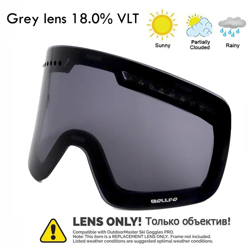 Magnetic Double Lens Ski Goggles Uv400 Anti Fog Snow Glasses 4000980893579-Ski Glasses lens