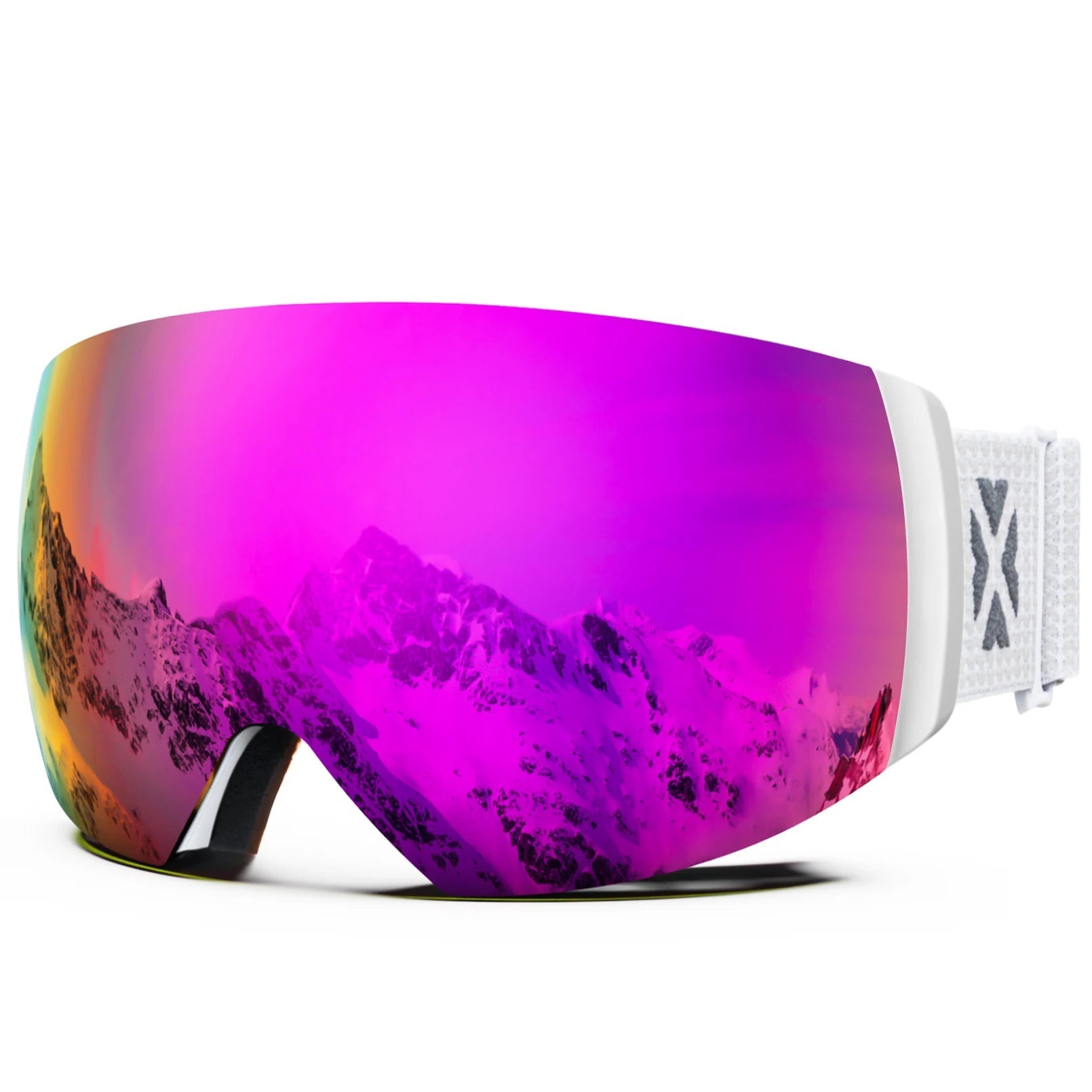 Magnetic Double Lens Ski Goggles With Anti Fog Uv400 Protection 1005006123911456-X4 Red White