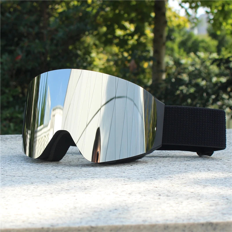 Magnetic Flip Cover Double Layer Anti Fog Ski Goggles Uv400 1005010285542327-only lens D