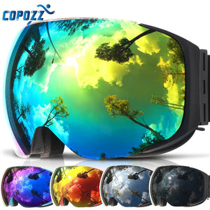 Magnetic Lens Ski Goggles With Uv400 Anti Fog Mirror Coating 32781668452-Frame Red