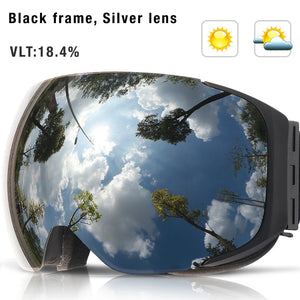 Magnetic Ski Goggles With Uv400 Anti Fog Double Layer Lens 1005007476876414-lens purple