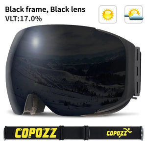 Magnetic Ski Goggles With Uv400 Anti Fog Double Layer Lens 1005007476876414-lens purple
