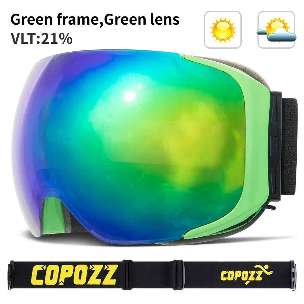 Magnetic Ski Goggles With Uv400 Anti Fog Double Layer Lens 1005007476876414-lens purple