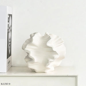 Matte Resin Coral Style Ruffled Vase Ornament For Desktop Decor 1005008643083650-Bj1787-6