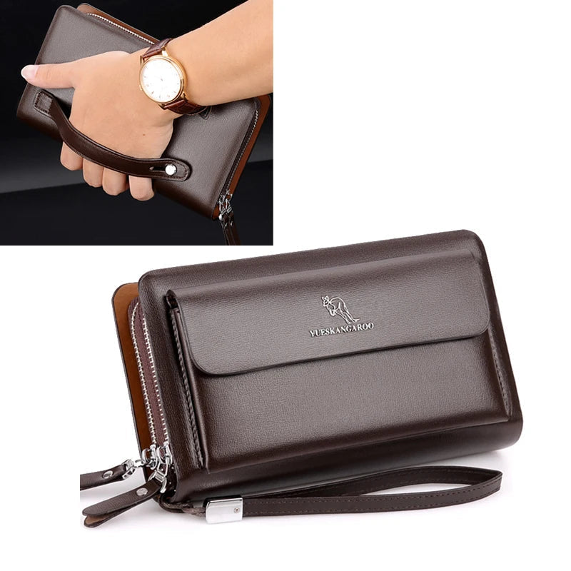 Mens Pu Leather Clutch Wallet Zipper Pouch For Valentines Gifts For Him 1005005726403810-black