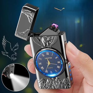 Metal Dual Arc Usb Lighter With Dial, Valentines Gifts For Him 1005005073883067-silver