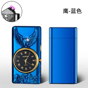 Metal Dual Arc Usb Lighter With Dial, Valentines Gifts For Him 1005005073883067-silver
