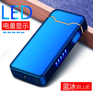 Metal Usb Rechargeable Pulse Arc Lighter With Valentines Gifts For Him 1005005002562474-Silver ice