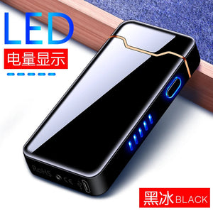 Metal Usb Rechargeable Pulse Arc Lighter With Valentines Gifts For Him 1005005002562474-Silver ice