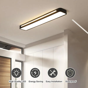 Sleek Nordic Long LED Ceiling Light