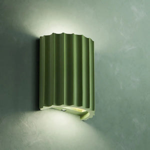 Modern Fluted Wall Light in Colourful Ribbed Resin Design