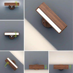 Modern Wooden Rotatable Wall Light