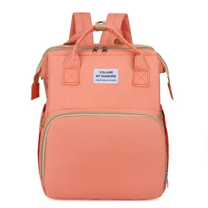 Multifunctional Diaper Backpack with Foldable Changing Bed