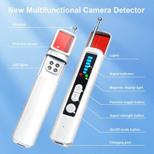 Multifunctional Hidden Camera Detector With Adjustable Sensitivity And Led Lights 1005009655686840-Black
