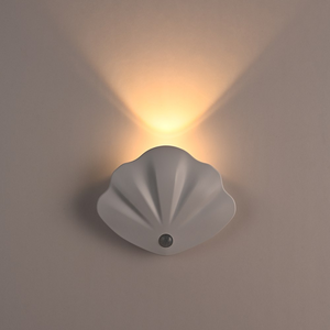 Motion Sensor Shell LED Wall Light USB Rechargeable Night Lamp