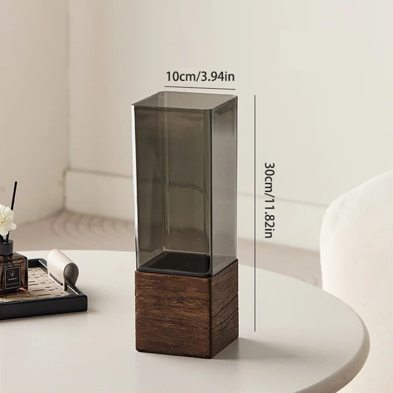 Nordic Acrylic Vase With Base For Table Centerpieces And Decor 1005010510011759-12x30cm