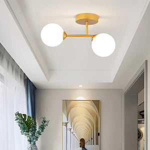Modern Nordic Double Head Glass Ceiling Light