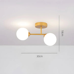 Modern Nordic Double Head Glass Ceiling Light
