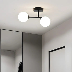Modern Nordic Double Head Glass Ceiling Light