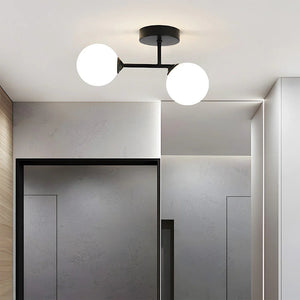 Modern Nordic Double Head Glass Ceiling Light