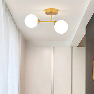 Modern Nordic Double Head Glass Ceiling Light