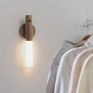 Wooden Motion Sensor Wall Light USB Rechargeable
