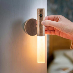 Wooden Motion Sensor Wall Light USB Rechargeable