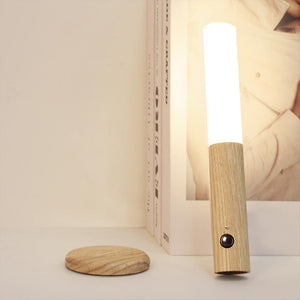 Wooden Motion Sensor Wall Light USB Rechargeable