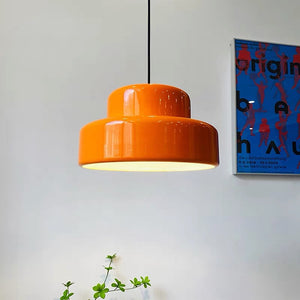 Modern Vintage Bauhaus Orange Pendant Light