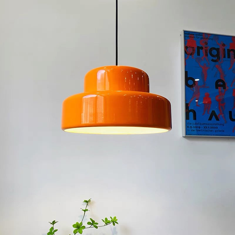 Modern Vintage Bauhaus Orange Pendant Light