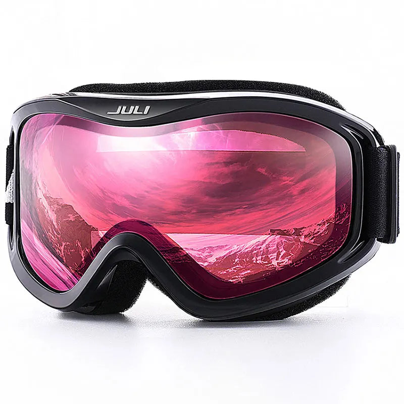 Otg Ski Goggles Double Lens Anti Fog Uv400 Helmet Compatible Strap 32848676645-C1 Vermillion Red