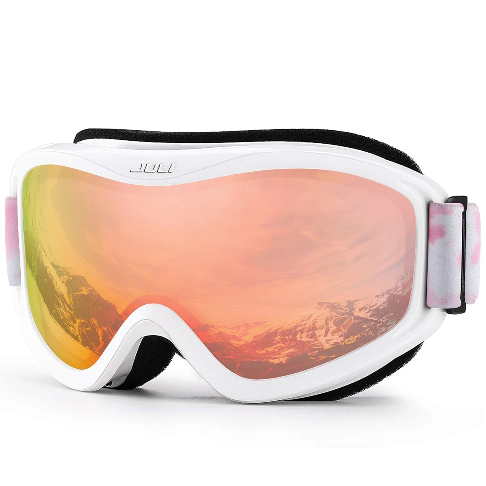 Otg Ski Goggles Double Lens Anti Fog Uv400 Helmet Compatible Strap 32848676645-C1 Vermillion Red
