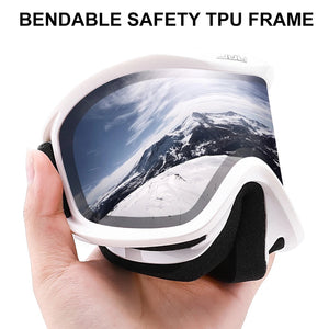 Otg Ski Goggles Double Lens Anti Fog Uv400 Helmet Compatible Strap 32848676645-C1 Vermillion Red