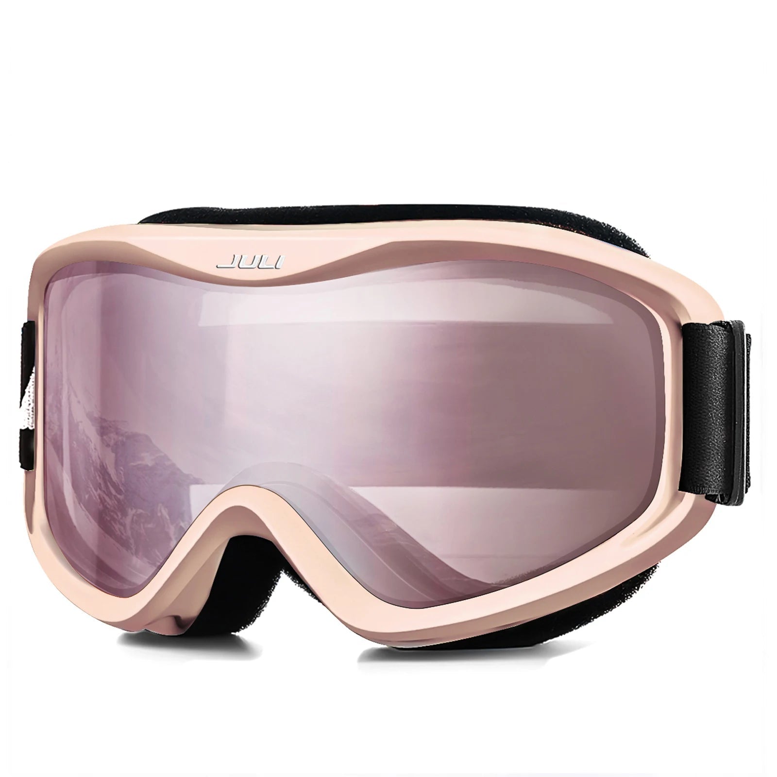 Otg Ski Goggles Double Lens Anti Fog Uv400 Helmet Compatible Strap 32848676645-C1 Vermillion Red