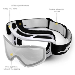 Otg Ski Goggles Double Lens Anti Fog Uv400 Helmet Compatible Strap 32848676645-C1 Vermillion Red