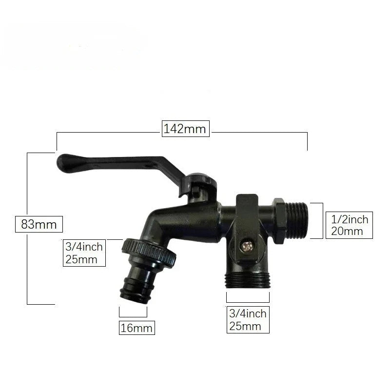 Outdoor Dual Outlet Garden Faucet with Hose Connector