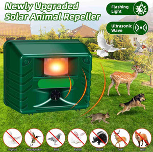 Outdoor Ultrasonic Animal Repeller with Motion Sensor, Adjustable Volume, Waterproof, Extension Cord, Powerful Repel