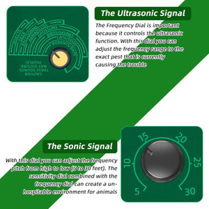 Outdoor Ultrasonic Animal Repeller with Motion Sensor, Adjustable Volume, Waterproof, Extension Cord, Powerful Repel