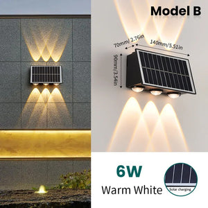 Outdoor Solar LED Wall Light Up and Down Waterproof Garden Lamp